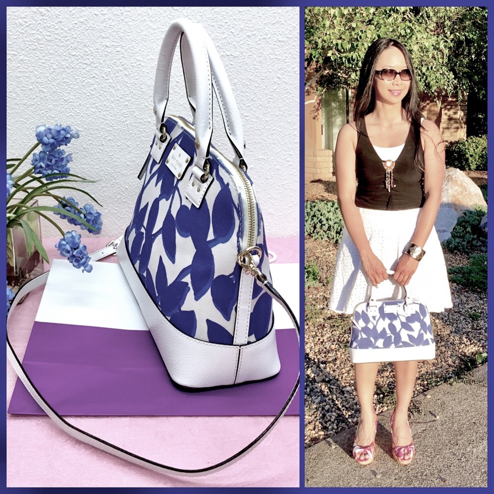 Kate Spade Small Rachelle Wellesley Leaves Fabric. - Picture 3 of 4